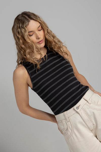 Camisa Alessia Negra Rayas