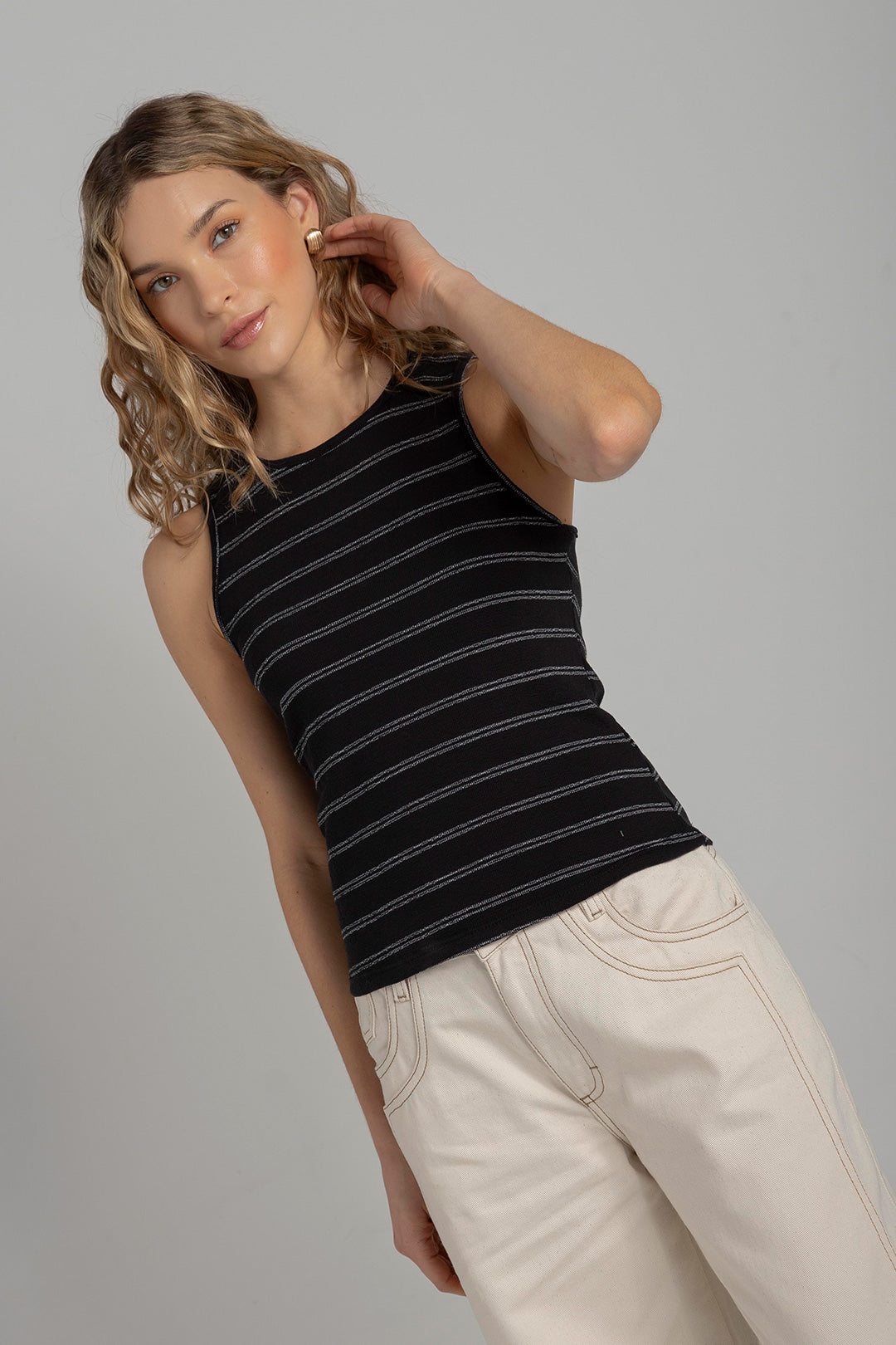 Camisa Alessia Negra Rayas