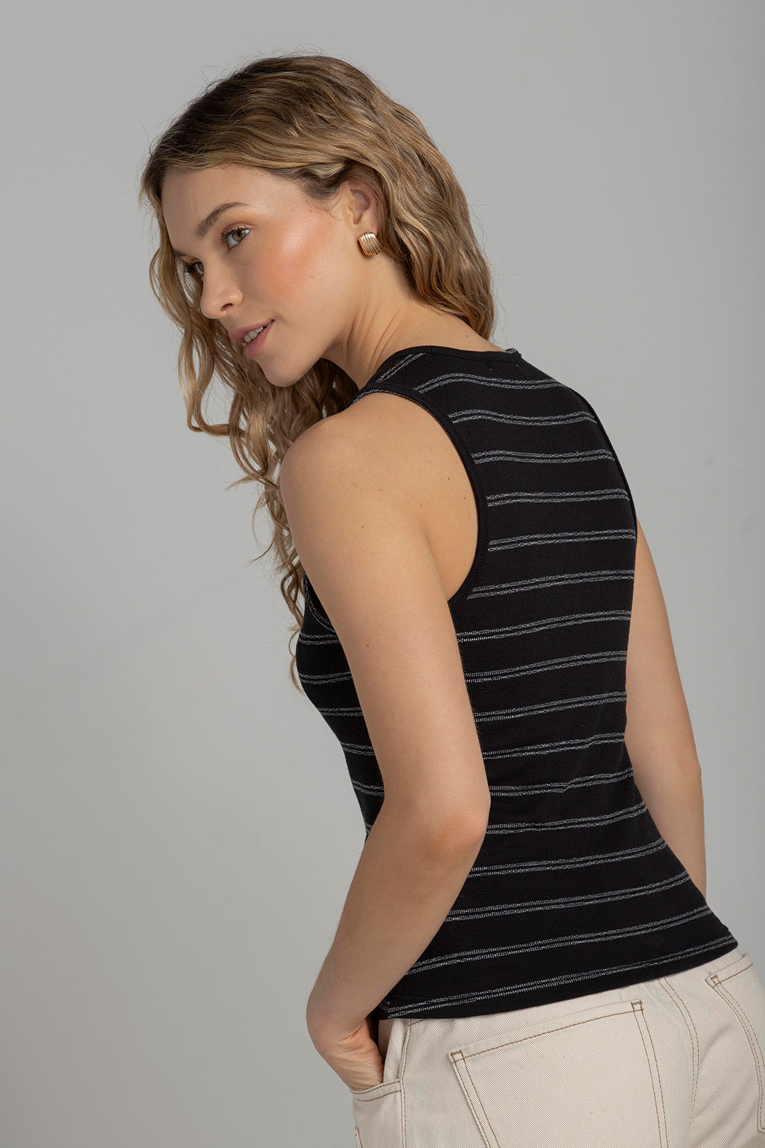 Camisa Alessia Negra Rayas