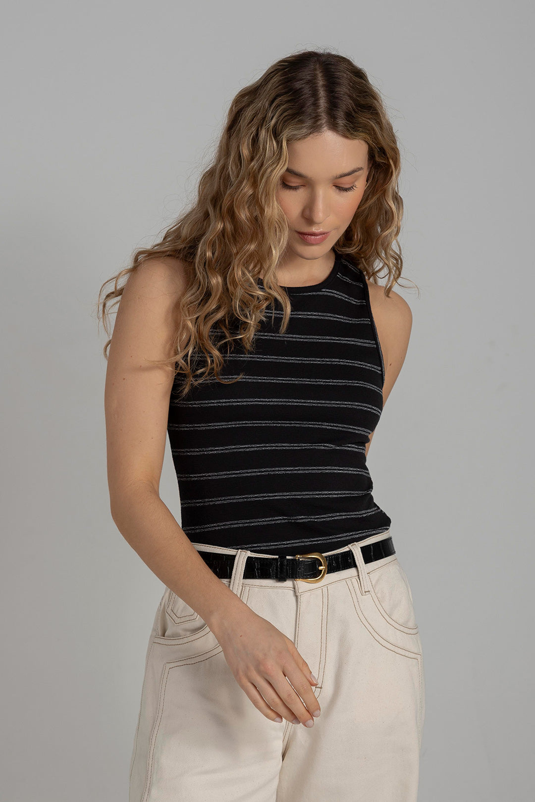 Camisa Alessia Negra Rayas