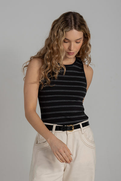 Camisa Alessia Negra Rayas