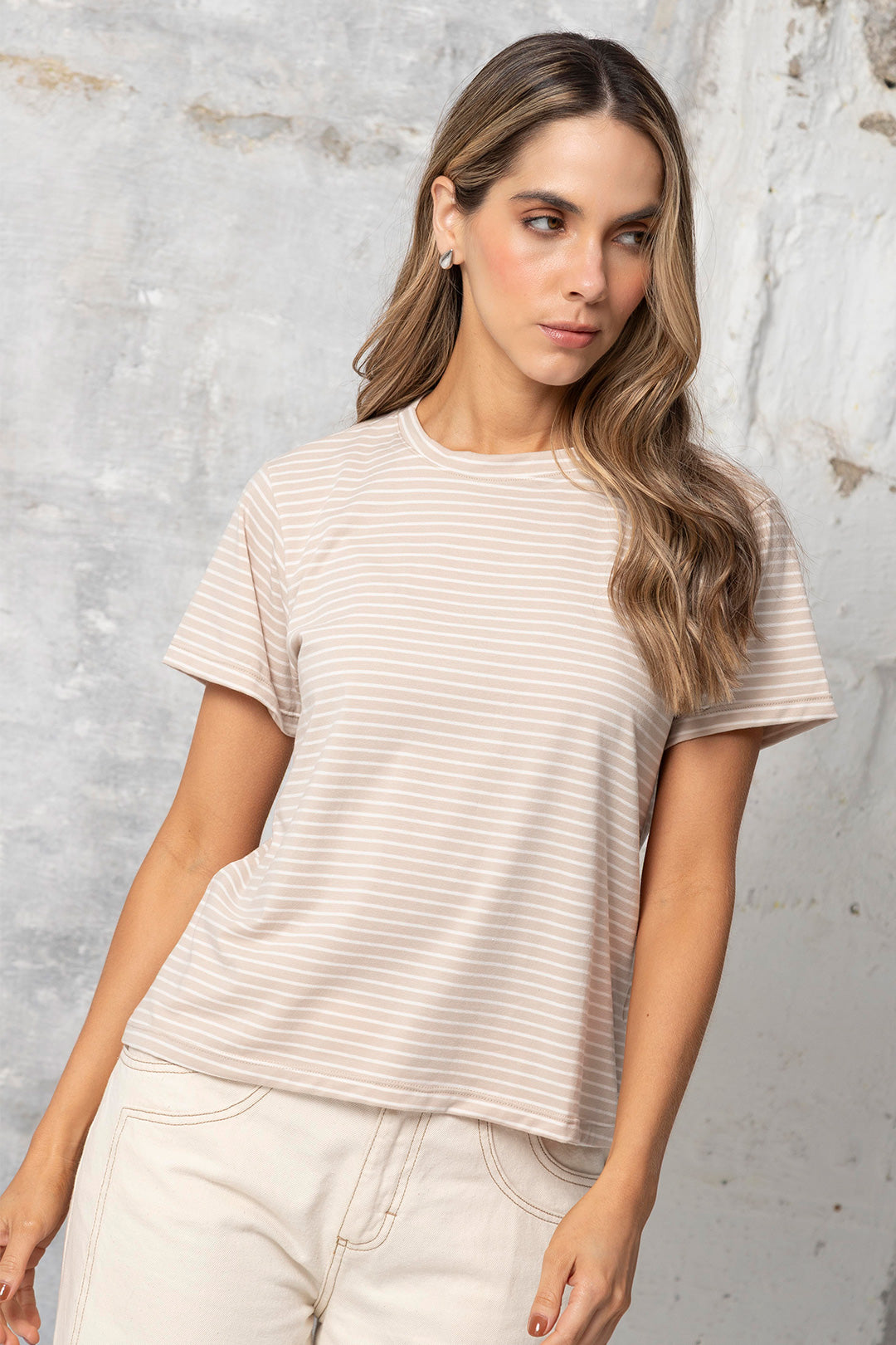 Camiseta Rita Rayas Kaki