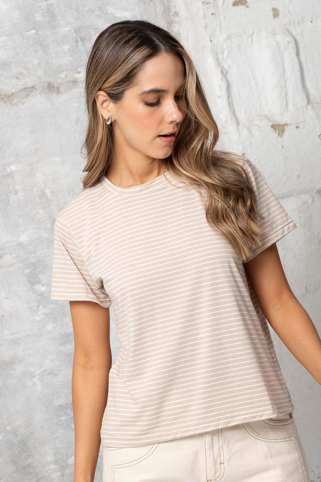 Camiseta Rita Rayas Kaki